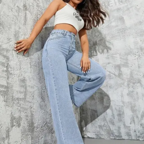 sVs FASHION WORLD PRESENTS TRENDING LIGHT BLUE WIDE LEG JEANS FOR WOMEN