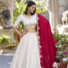 Women Embroidered Lehenga Choli Set with Dupatta